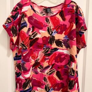 SHEIN multi-color short sleeve polyester top.  Size XL.